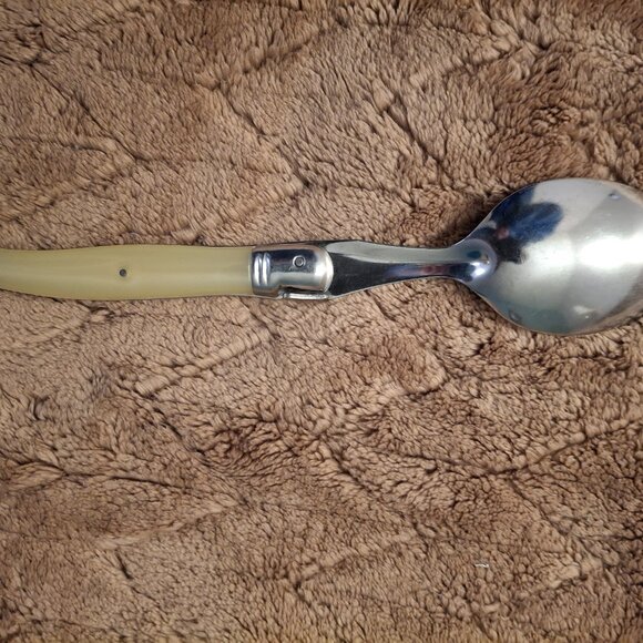 6 Jean Dubost LAGUIOLE IVORY France 8 3/8" Soup Spoons - Picture 15 of 15